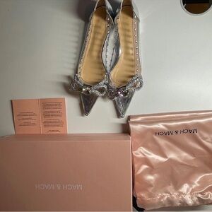 Pre-loved! ✨ Mach & Mach Double Bow Flat PVC Shoes with Crystals size 38 8